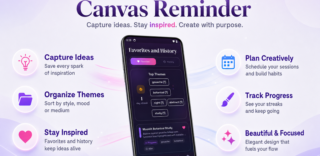 Canvas Reminder app artwork and interface preview